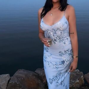 Tiger Mist Blue Floral Dress